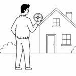 ManwithCompassOutsideHouse Classical Feng Shui consultant analysing a home's compass orientation